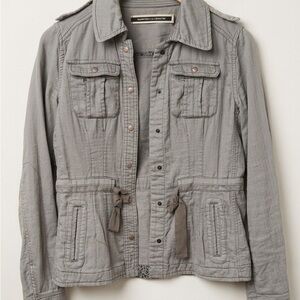 Daughters of the Liberation | Gray Military Field Jacket with Drawstring Waist